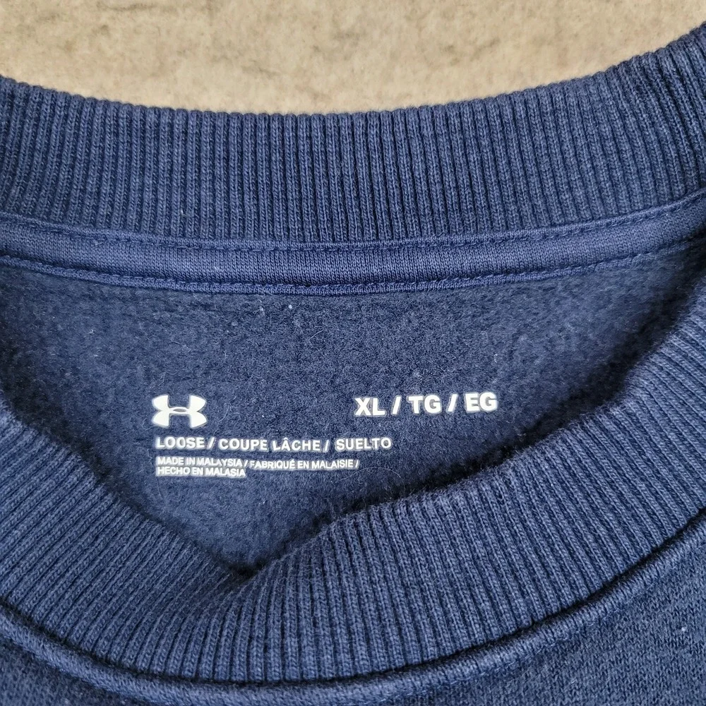 Under Armour Project Rock Sweater Womens XL Blue‎ Pullover Crew Neck Freedom